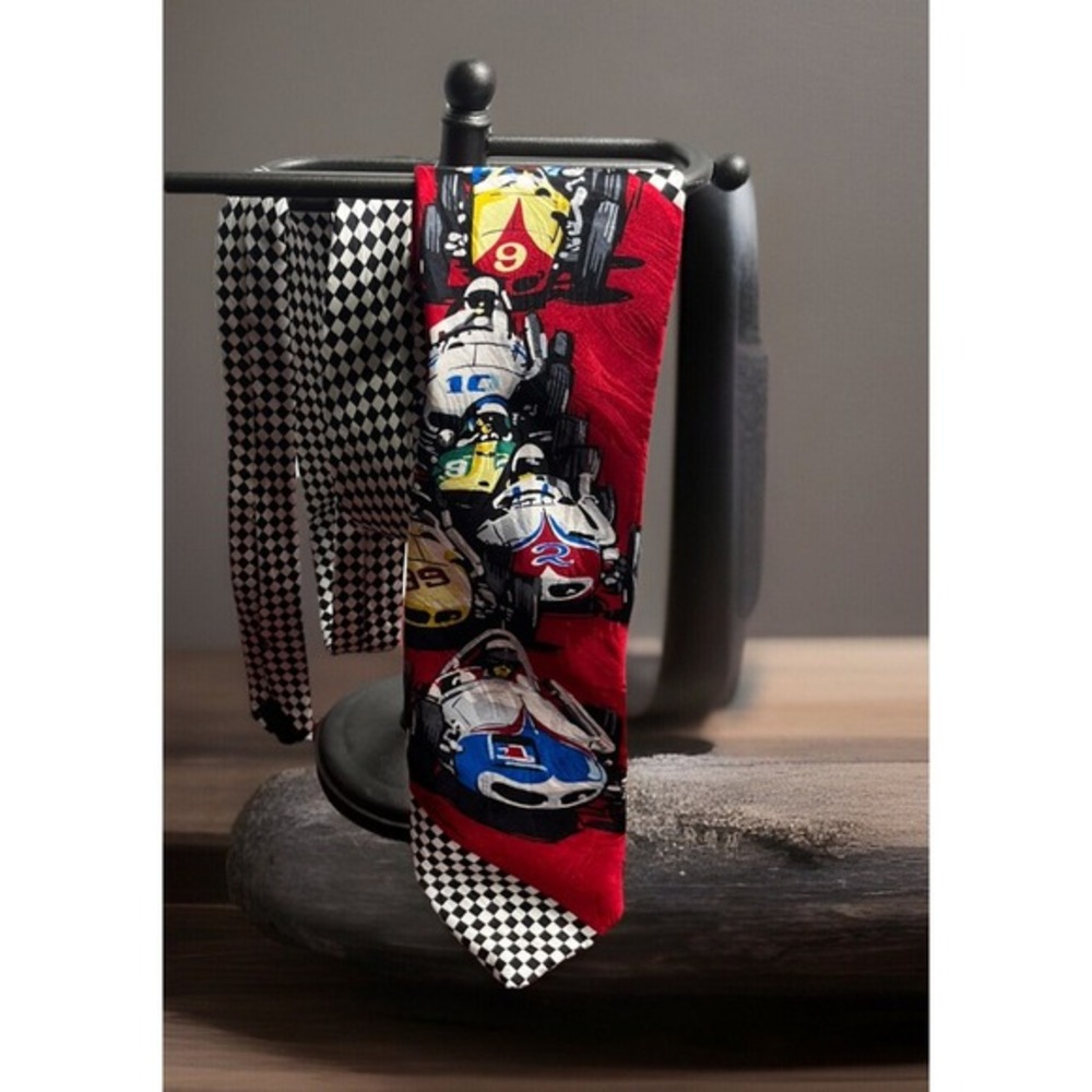 RM STYLE Multicolor CAR RACING SILK NECKTIE‎ TIE RN-84124 CA-11070 Roadsters F-S